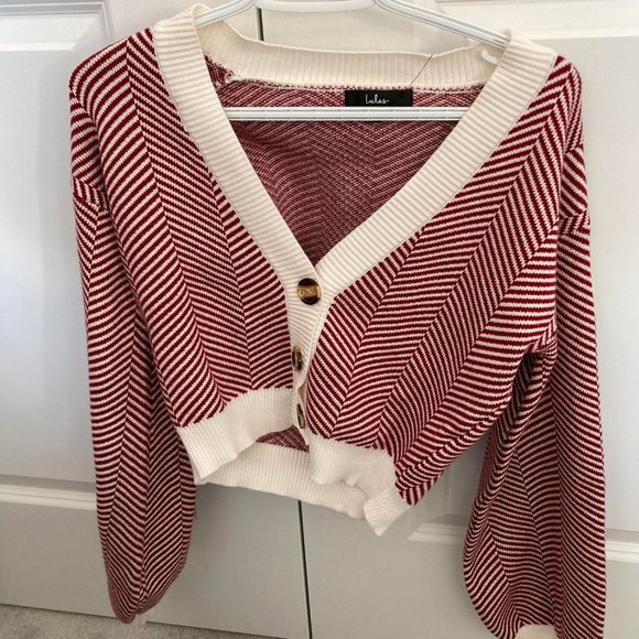 Lulus red striped sweater - Picture 6 of 6